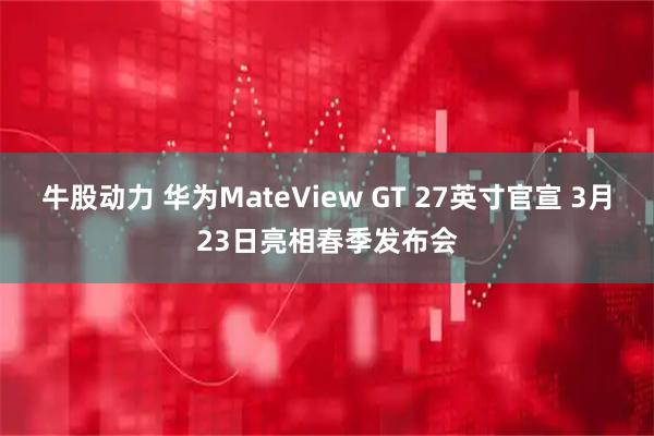 牛股动力 华为MateView GT 27英寸官宣 3月23日亮相春季发布会