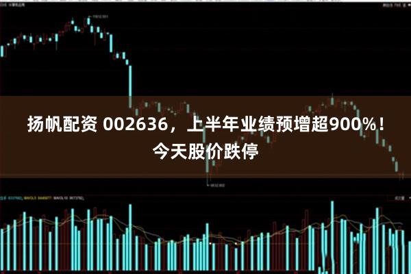 扬帆配资 002636，上半年业绩预增超900%！今天股价跌停