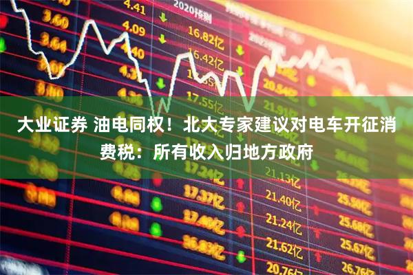 大业证券 油电同权！北大专家建议对电车开征消费税：所有收入归地方政府